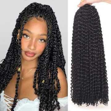 24Inch Water Wave Passion Twist Hair Crochet Braids Hair Goddess Crochet Synthetic Braided Hair Extensions